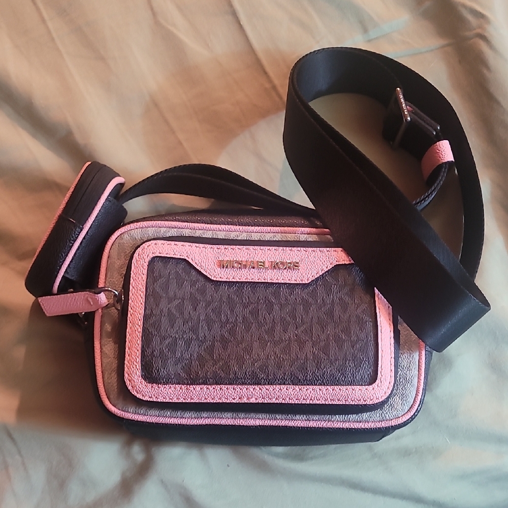 Michael Kors Black and Pink Shoulder Bag